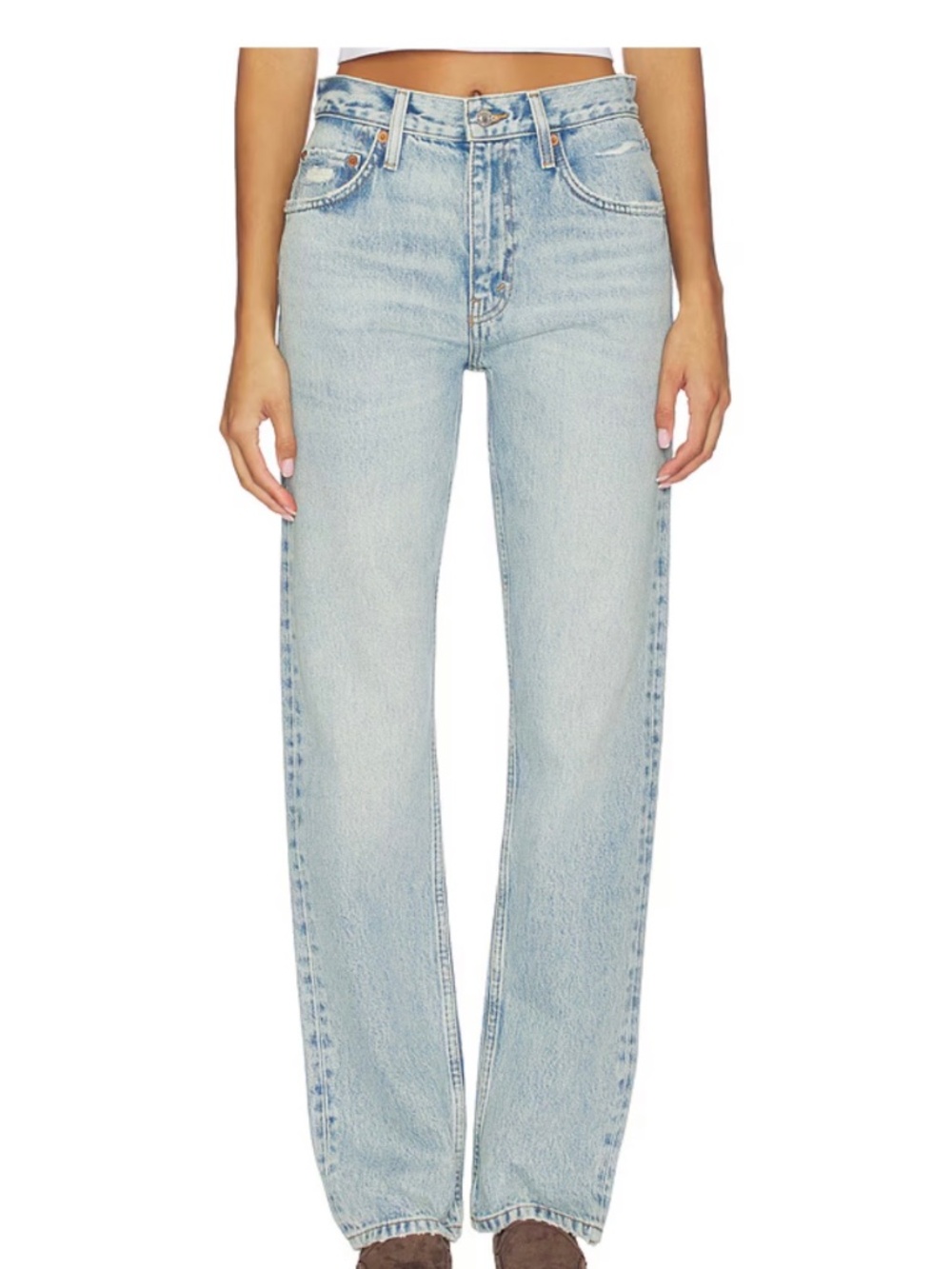 NWT RE/DONE  Blondie Straight Jeans in Ripped Tide